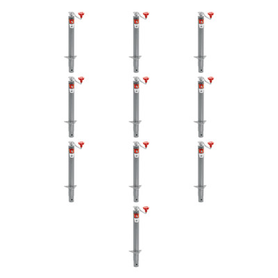 BULLDOG (10-Pack) Round Trailer Jack, A-Frame, 2,000 lbs. Lift Capacity, Topwind, Bolt-On, 15 Inch Travel, 16 Inch Clearance