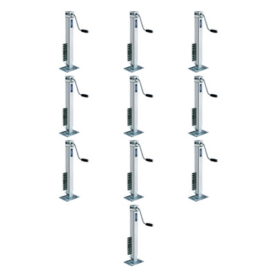 Fulton (10-Pack) Square Trailer Jack, Side Mount, 5,000 lbs. Lift Capacity, Sidewind, Bolt-On, 28 Inch Travel
