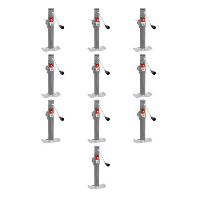 BULLDOG (10-Pack) Round Trailer Jack, Side Mount, 2,000 lbs. Lift Capacity, Sidewind, Weld-On, 15 Inch Travel