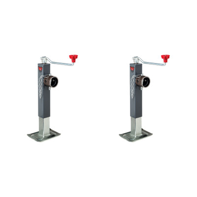 BULLDOG (2-Pack) Square Trailer Jack, Side Mount, 8,000 lbs. Support Capacity, Topwind, Weld-On, 10 Inch Travel