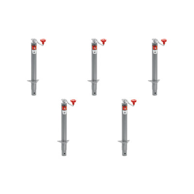 BULLDOG (5-Pack) Round Trailer Jack, A-Frame, 2,000 lbs. Lift Capacity, Topwind, Bolt-On, 15 Inch Travel, 16 Inch Clearance