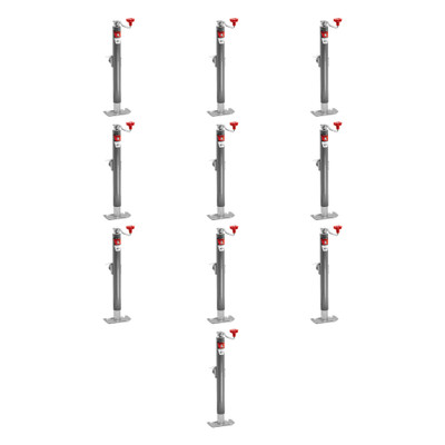 BULLDOG (10-Pack) Round Trailer Jack, Side Mount, 2,000 lbs. Lift Capacity, Topwind, Weld-On, Inc. Footplate and Male Mating Mount, 15 Inch Travel