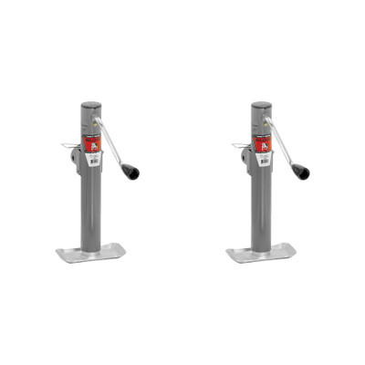 BULLDOG (2-Pack) Round Trailer Jack, Side Mount, 2,000 lbs. Lift Capacity, Sidewind, Weld-On, 15 Inch Travel