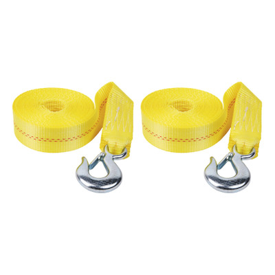 Fulton (2-Pack) Trailer Winch Accessory, Strap w/ Hook, 2 Inch x 20 Foot, Yellow
