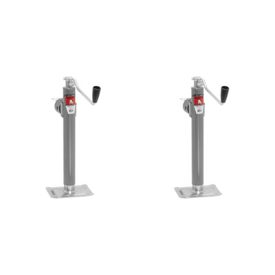 BULLDOG (2-Pack) Round Trailer Jack, Side Mount, 7,000 lbs. Lift Capacity, Topwind, Weld-On, 15 Inch Travel