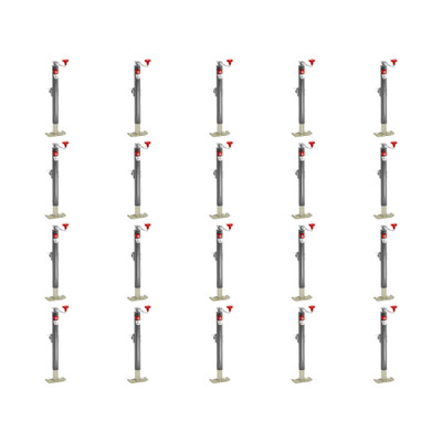 BULLDOG (20-Pack) Round Trailer Jack, Side Mount, 5,000 lbs. Lift Capacity, Topwind, Weld-On, Tubular Swivel, 15 Inch Travel
