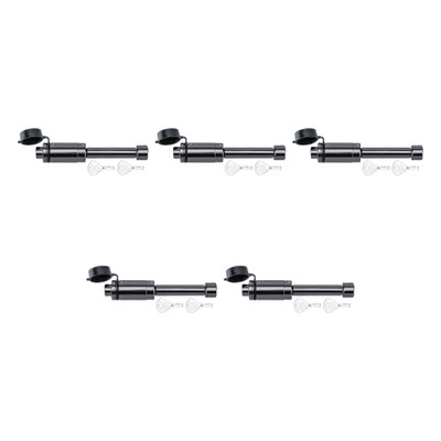 Reese Towpower (5-Pack) Trailer Hitch Lock, Fits 1-1/4 Inch & 2 Inch Square Receivers, 1/2 Inch & 5/8 Inch Pin Diameter, Dogbone Style, Black Nickel