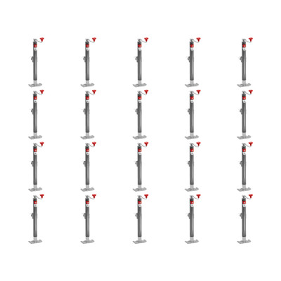 BULLDOG (20-Pack) Round Trailer Jack, Side Mount, 2,000 lbs. Lift Capacity, Topwind, Weld-On, Inc. Footplate and Male Mating Mount, 15 Inch Travel