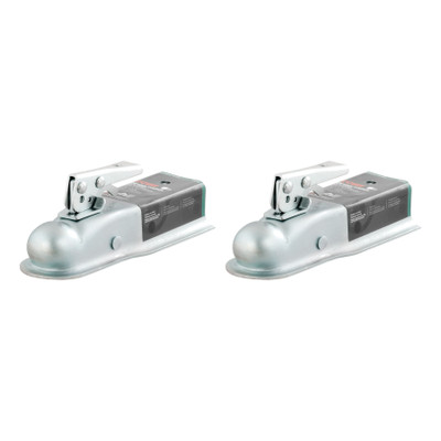 CURT (2-Pack) 2" Straight-Tongue Coupler with Posi-Lock (2-1/2" Channel, 3,500 lbs, Zinc)