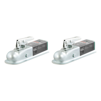 CURT (2-Pack) 2" Straight-Tongue Coupler with Posi-Lock (2" Channel, 3,500 lbs, Zinc)