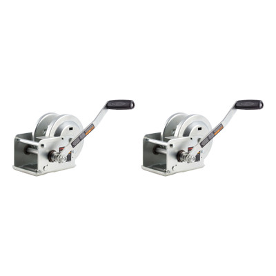 CURT (2-Pack) Hand-Crank Brake Winch, 1,500 lbs, 5:1 Gear Ratio, 10.6" Handle