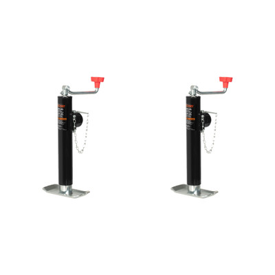 CURT (2-Pack) Pipe-Mount Swivel Trailer Jack with Top Handle (5,000 lbs, 10" Travel)