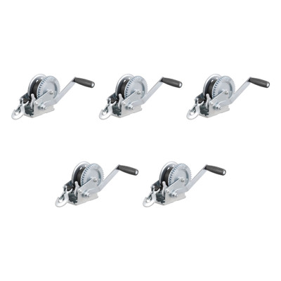 CURT (5-Pack) Hand Crank Winch with 20' Strap (1,400 lbs, 7-1/2" Handle)