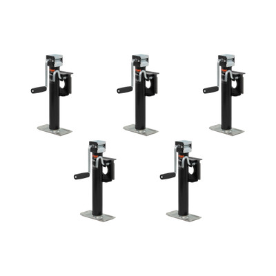 CURT (5-Pack) Bracket-Mount Swivel Jack with Side Handle (2,000 lbs, 10" Travel)