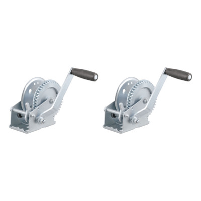 CURT (2-Pack) Hand Crank Winch (1,200 lbs, 7-1/2" Handle)