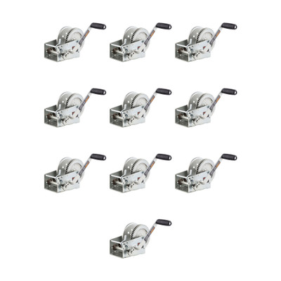 CURT (10-Pack) Hand-Crank 2-Speed Winch, 3,200 lbs, 17.5:1 Low Gear Ratio, 9.6" Handle