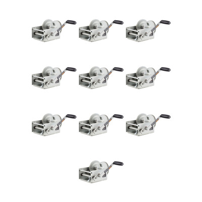 CURT (10-Pack) Hand-Crank 2-Speed Winch, 3,800 lbs, 15.8:1 Low Gear Ratio, 9.6" Handle