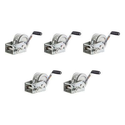 CURT (5-Pack) Hand-Crank 2-Speed Winch, 3,200 lbs, 17.5:1 Low Gear Ratio, 9.6" Handle