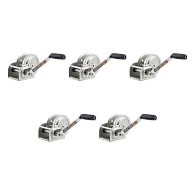 CURT (5-Pack) Hand-Crank Brake Winch, 1,000 lbs, 4.2:1 Gear Ratio, 7" Handle