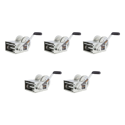 CURT (5-Pack) Hand-Crank Brake Winch, 2,500 lbs, 15.8:1 Gear Ratio, 10.6" Handle