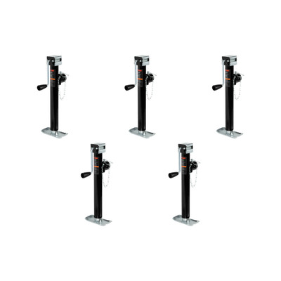 CURT (5-Pack) Pipe-Mount Swivel Trailer Jack with Side Handle (5,000 lbs, 15" Travel)