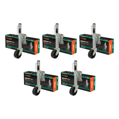 CURT (5-Pack) Marine Jack with 6" Wheel (1,200 lbs, 10" Travel, Packaged)