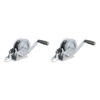 CURT (2-Pack) Hand Crank Winch with 20' Strap (1,400 lbs, 7-1/2" Handle)