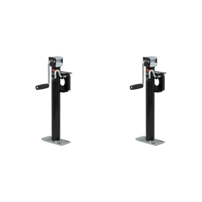CURT (2-Pack) Bracket-Mount Swivel Jack with Side Handle (2,000 lbs, 15" Travel)