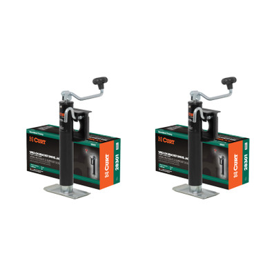 CURT (2-Pack) Bracket-Mount Swivel Jack with Top Handle (2,000 lbs, 10" Travel, Packaged)