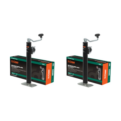 CURT (2-Pack) Pipe-Mount Swivel Jack with Top Handle (2,000 lbs, 15" Travel, Packaged)