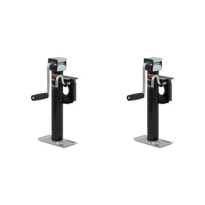 CURT (2-Pack) Bracket-Mount Swivel Jack with Side Handle (2,000 lbs, 10" Travel)