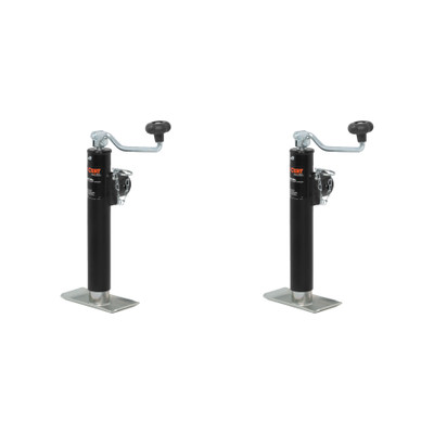 CURT (2-Pack) Pipe-Mount Swivel Jack with Top Handle (2,000 lbs, 10" Travel)
