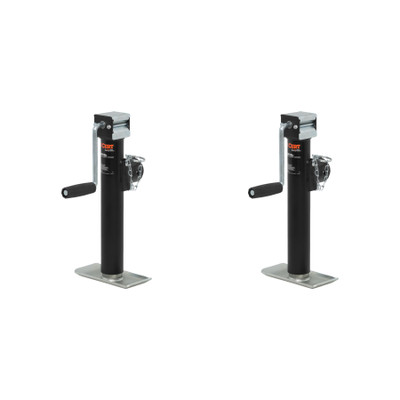 CURT (2-Pack) Pipe-Mount Swivel Jack with Side Handle (2,000 lbs, 10" Travel)
