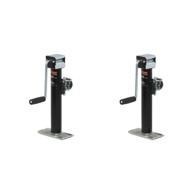 CURT (2-Pack) Pipe-Mount Swivel Jack with Side Handle (5,000 lbs, 10" Travel)