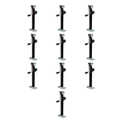CURT (10-Pack) Pipe-Mount Swivel Trailer Jack with Side Handle (5,000 lbs, 15" Travel)