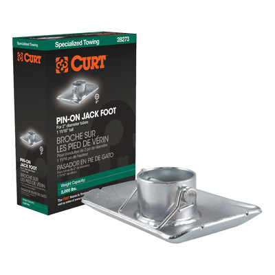 CURT Pin-On Jack Foot (Fits 2" Tube, 2,000 lbs, 1-11/16" Height, Packaged) Trailer Jack Foot