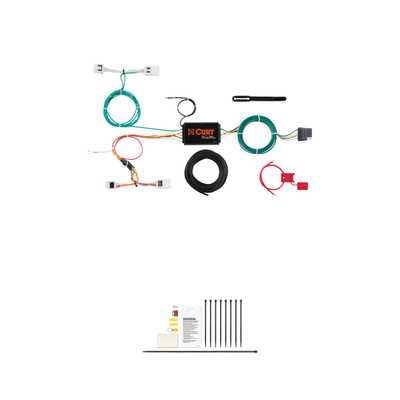 CURT Custom Wiring, 4-Way Flat Output, Select Chevrolet City Express, Nissan NV200 Trailer Connector Kit