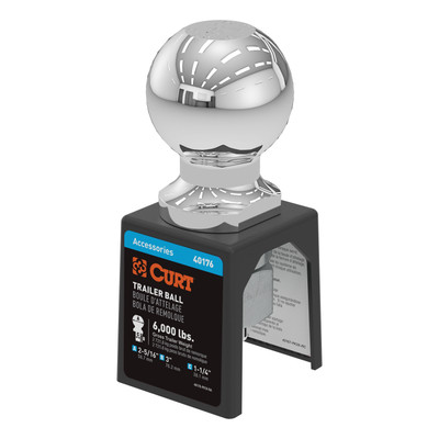 CURT 2-5/16" Trailer Ball (1-1/4" x 3" Shank, 6,000 lbs., Chrome, Packaged) 40176