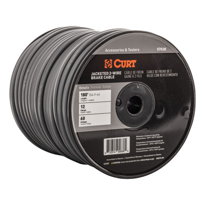 CURT 57038 2-Wire Jacketed Trailer Brake Cable, 180'