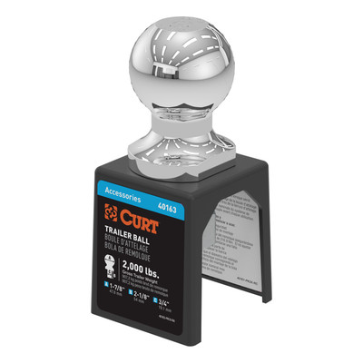 CURT 1-7/8" Trailer Ball (3/4" x 2-1/8" Shank, 2,000 lbs., Chrome, Packaged) 40163