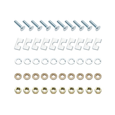 Reese Replacement Part, Installation Hardware for #58058 (10 - Bolt Design) (Contains: (10) Carriage Bolt 1/2 in.-13 x 2 in. GR5, (10) Hex Nut 1/2 in. -13 GR5, (10) 1/2 in. Plated Lockwasher, (10) Conical Washer 1/2 in. & (10) Block 5/16 in. x 1