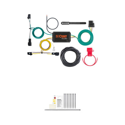 CURT Custom Wiring Harness, 4-Way Flat Output, Select Chevrolet Malibu Premier Trailer Connector Kit
