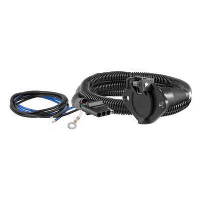 CURT Dinghy Towing Electrical Adapter (4-Way Flat Vehicle to 6-Way Round) Trailer Connector Kit