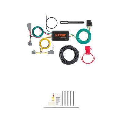 CURT Custom Wiring Harness, 4-Way Flat Output, Select Ford Focus Sedan Trailer Connector Kit