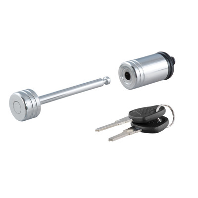 CURT Coupler Lock (1/4" Pin, 2-1/2" Latch Span, Barbell, Chrome) Trailer Hitch Lock