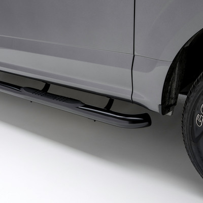 ARIES 3" Round Black Steel Side Bars, Select Silverado, Sierra 1500 Extended Cab Step Nerf Bar Kit