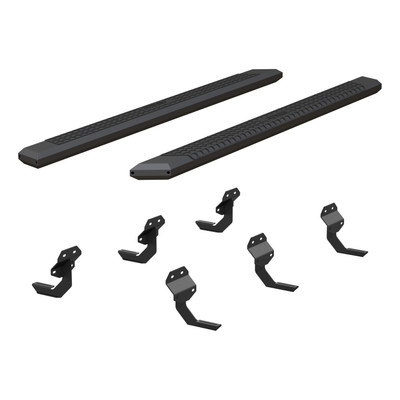 ARIES AdvantEDGE 5-1/2" x 91" Black Aluminum Side Bars, Select Ford F-Series Crew Cab Step Nerf Bar Kit