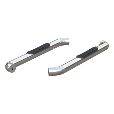 ARIES 3" Round Polished Stainless Side Bars, Select Ford F-150, F-250, F-350 Step Nerf Bar Kit