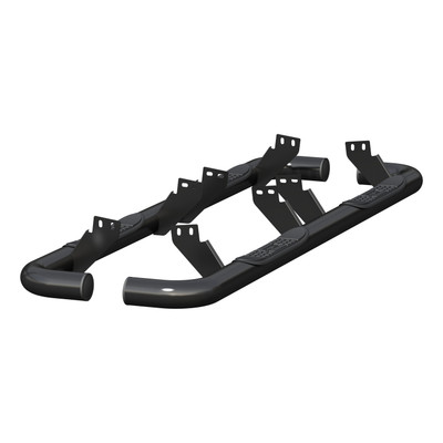 ARIES 3" Round Black Steel Side Bars, Select Hummer H2 Step Nerf Bar Kit