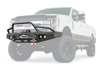 Warn 110695 Ascent Winch Bumper Ford Super Duty Black Steel